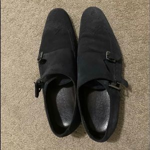 Nordstrom Men’s Blue Suede double monk shoes 9.5